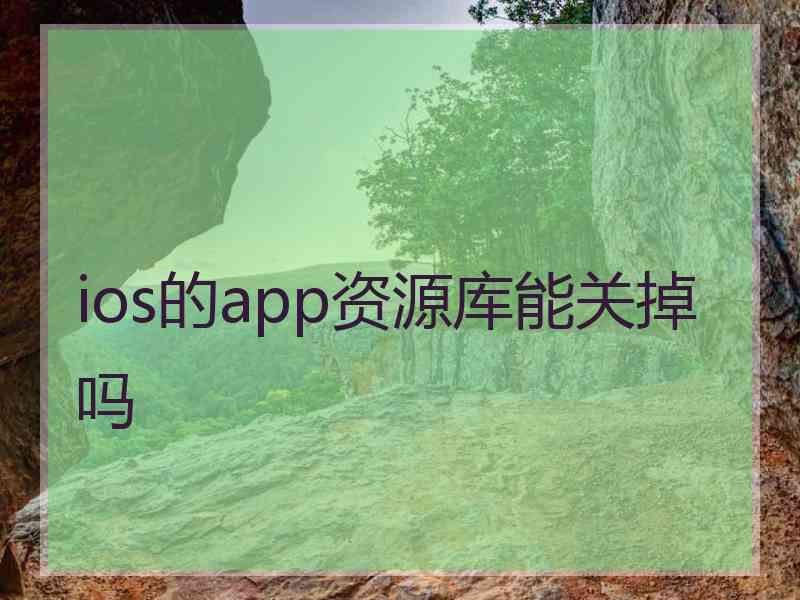 ios的app资源库能关掉吗