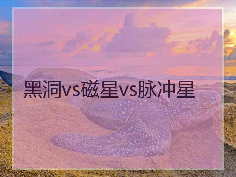 黑洞vs磁星vs脉冲星