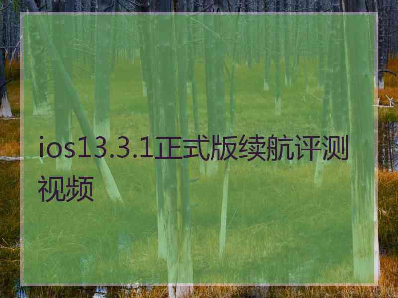 ios13.3.1正式版续航评测视频