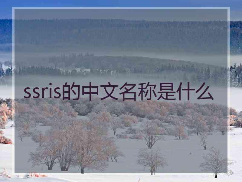 ssris的中文名称是什么