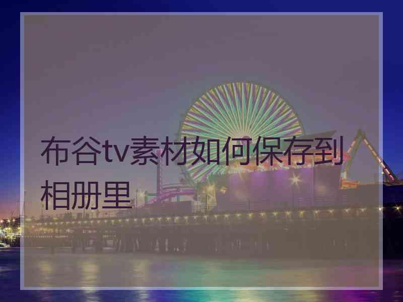 布谷tv素材如何保存到相册里