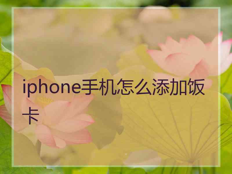 iphone手机怎么添加饭卡