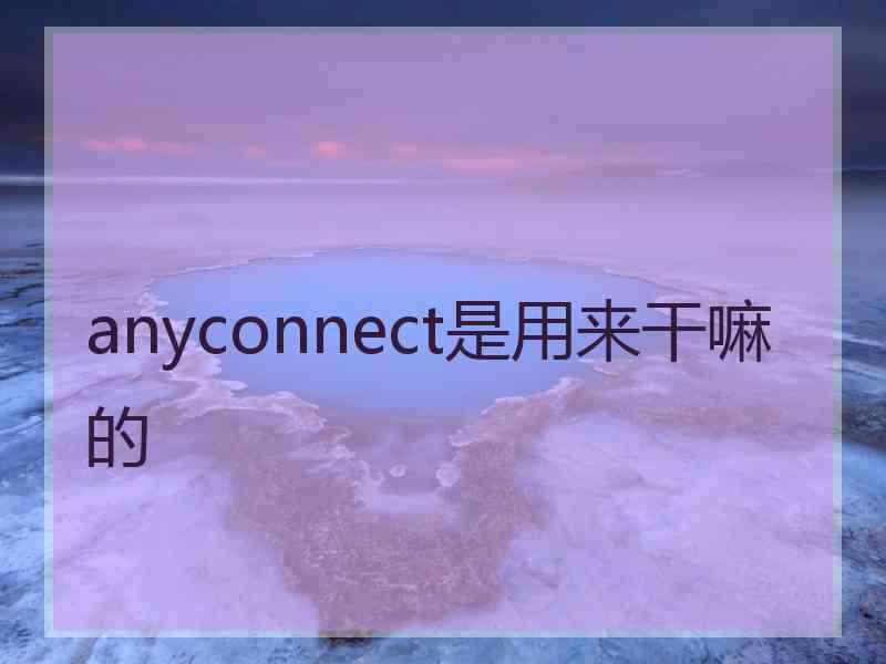 anyconnect是用来干嘛的