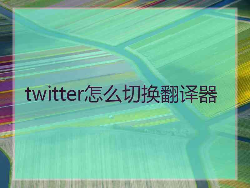 twitter怎么切换翻译器