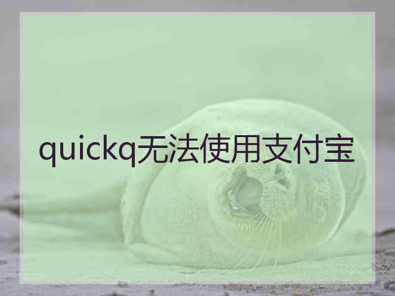 quickq无法使用支付宝