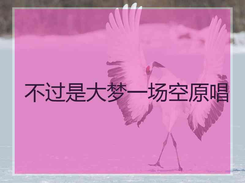 不过是大梦一场空原唱