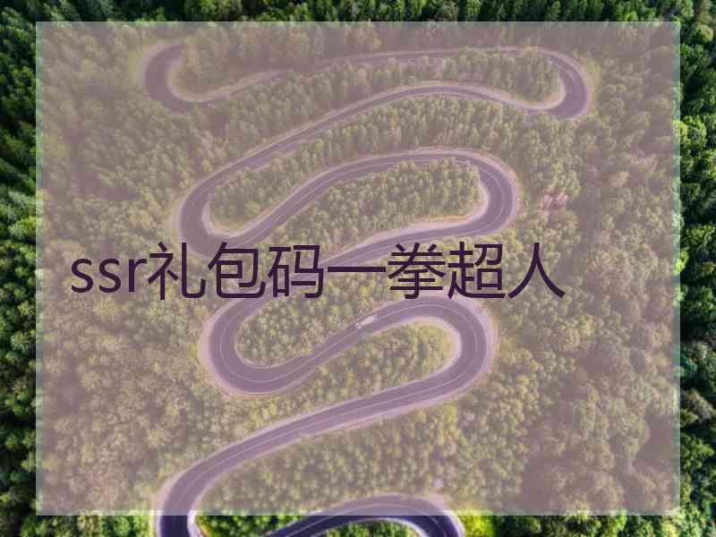 ssr礼包码一拳超人