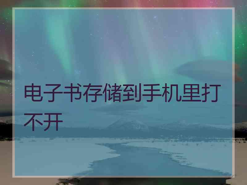 电子书存储到手机里打不开