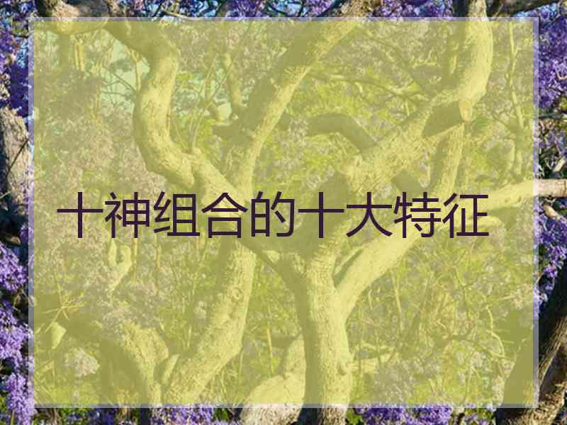 十神组合的十大特征