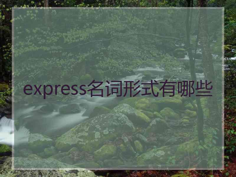 express名词形式有哪些