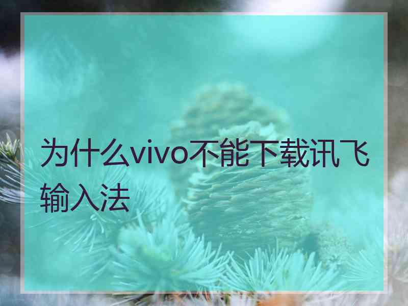 为什么vivo不能下载讯飞输入法