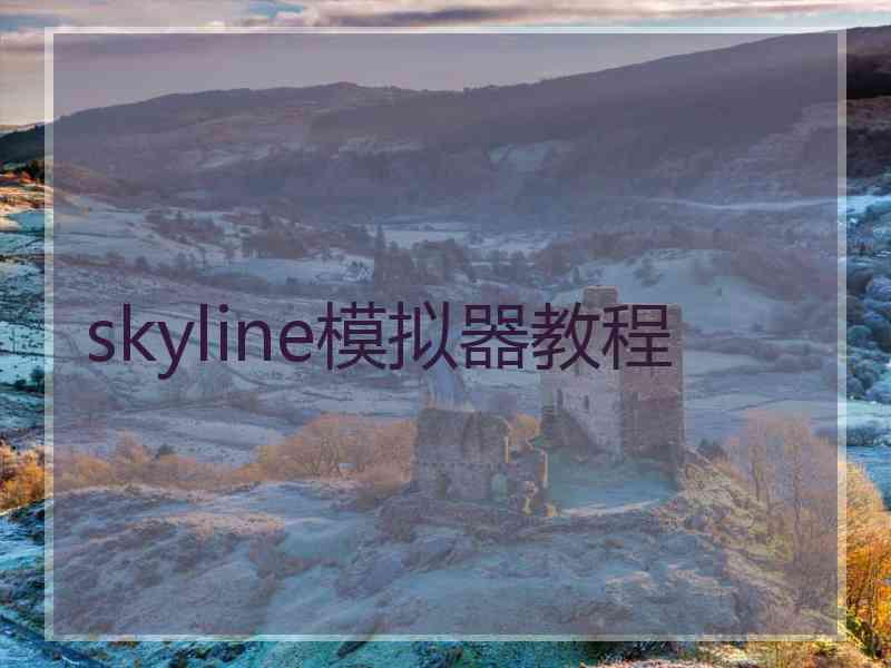 skyline模拟器教程