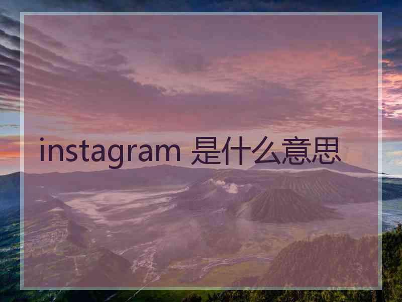 instagram 是什么意思