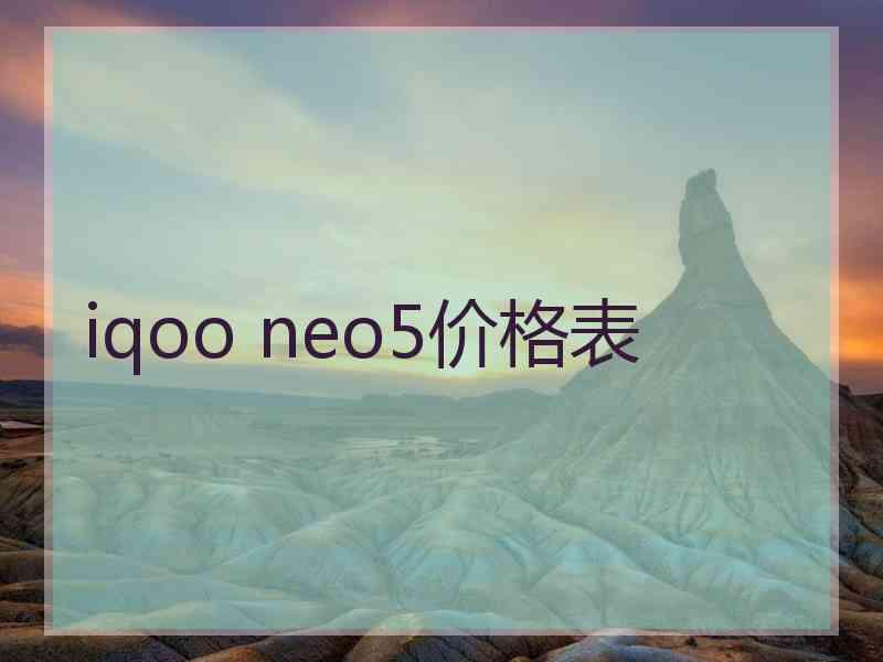 iqoo neo5价格表