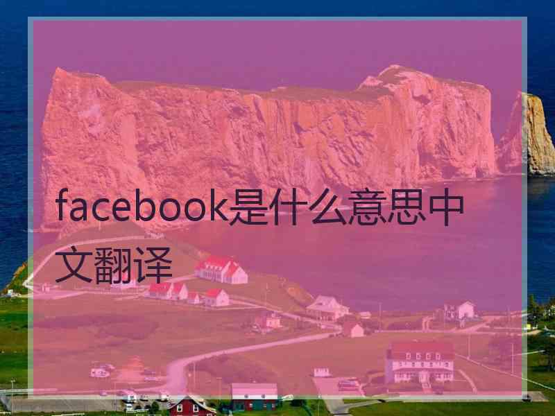 facebook是什么意思中文翻译