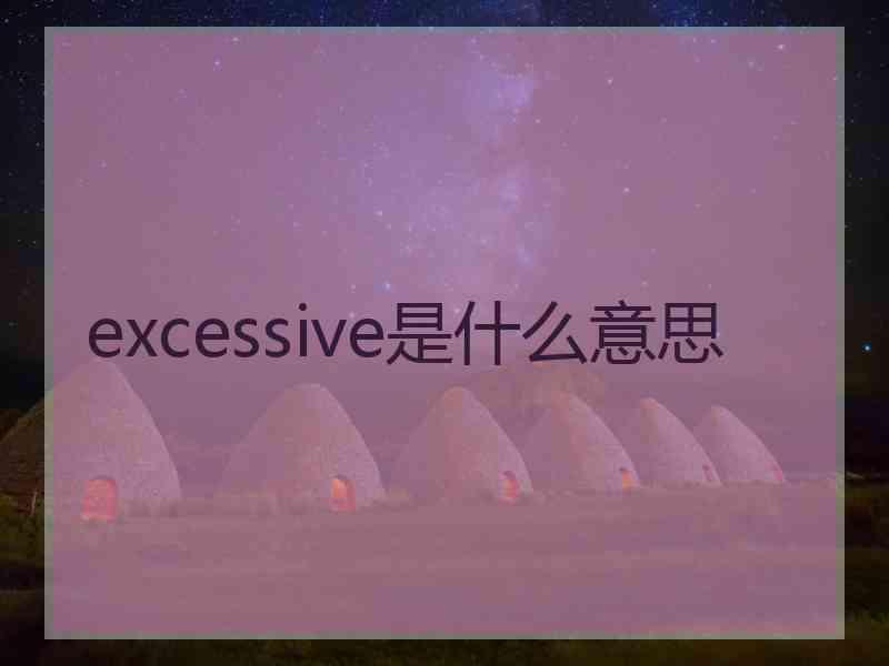 excessive是什么意思