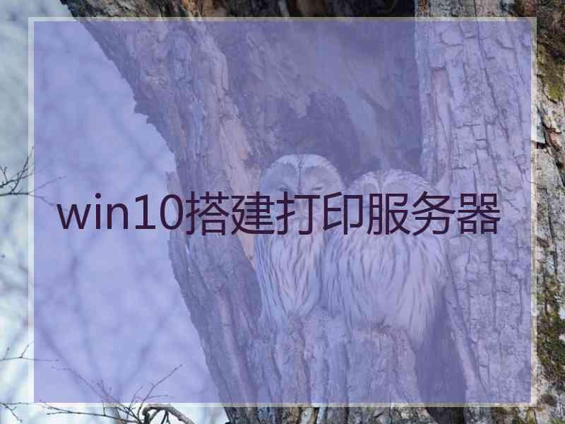 win10搭建打印服务器