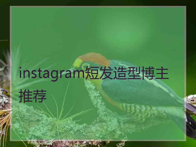 instagram短发造型博主推荐