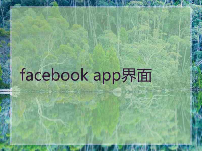 facebook app界面