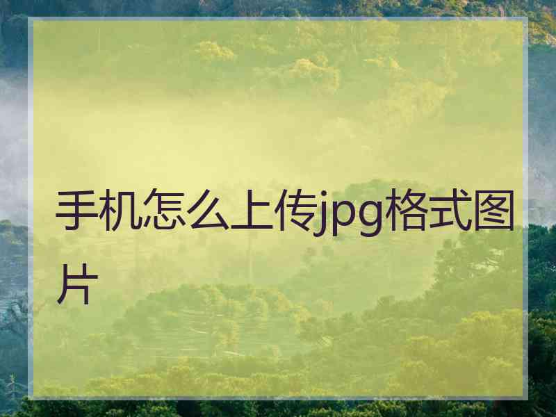 手机怎么上传jpg格式图片