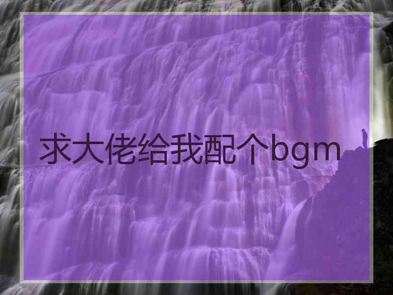 求大佬给我配个bgm