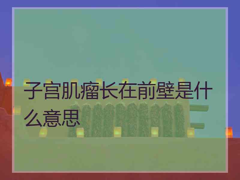 子宫肌瘤长在前壁是什么意思