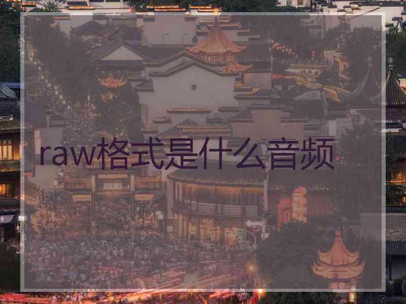 raw格式是什么音频