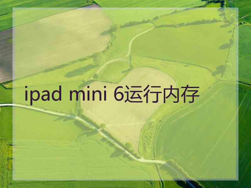 ipad mini 6运行内存