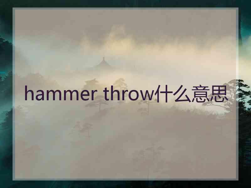 hammer throw什么意思