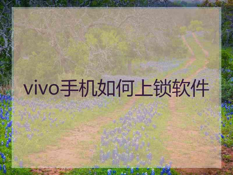 vivo手机如何上锁软件