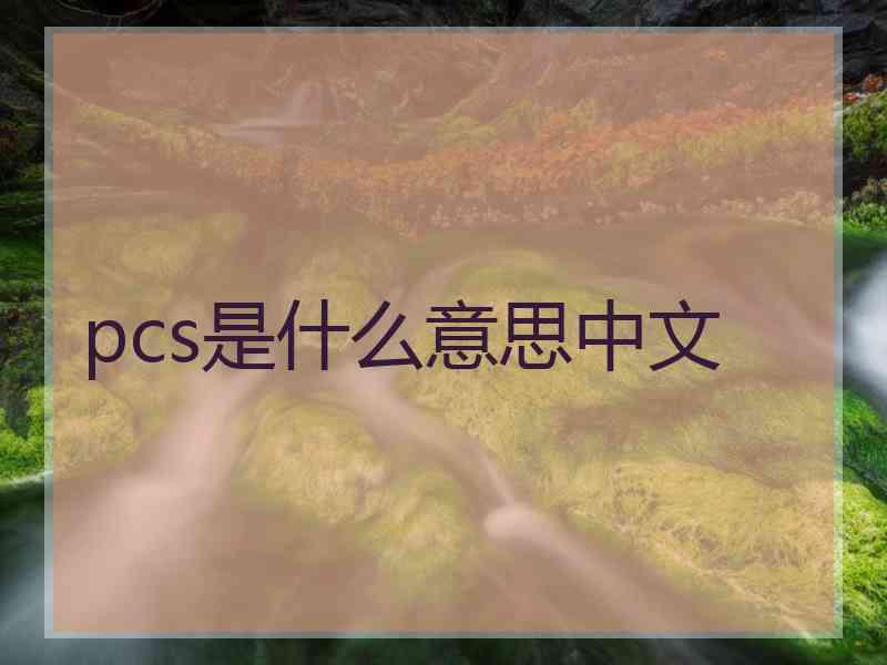 pcs是什么意思中文