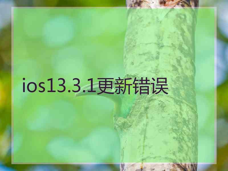 ios13.3.1更新错误