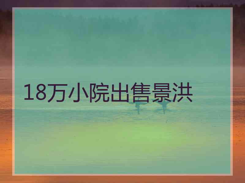 18万小院出售景洪