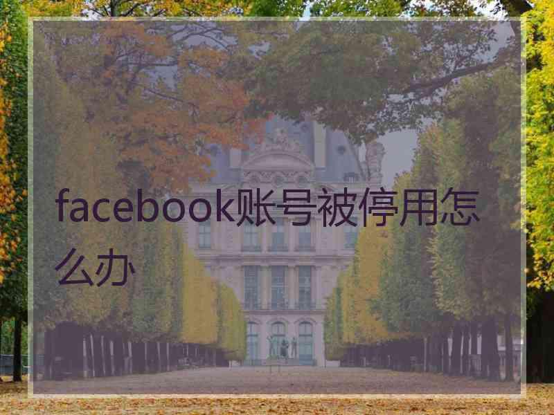 facebook账号被停用怎么办