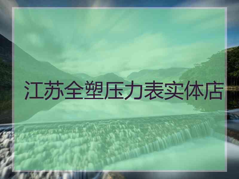 江苏全塑压力表实体店