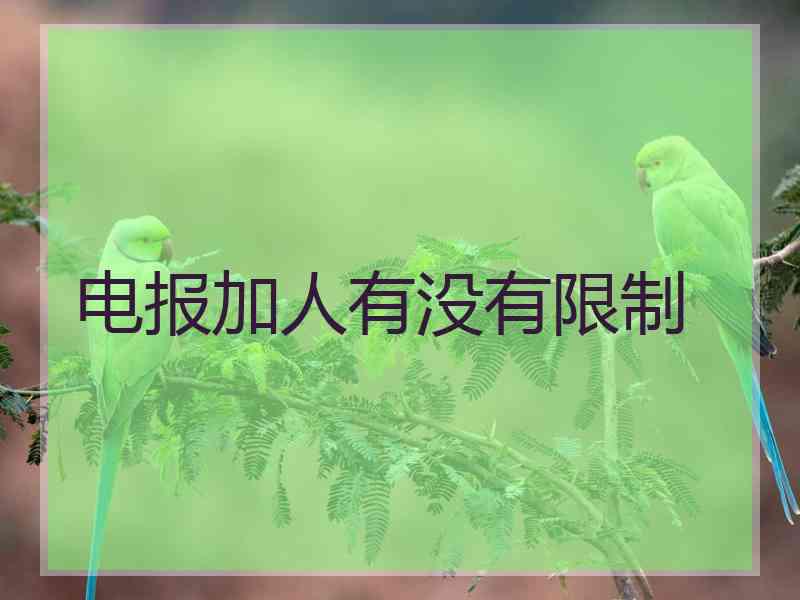 电报加人有没有限制