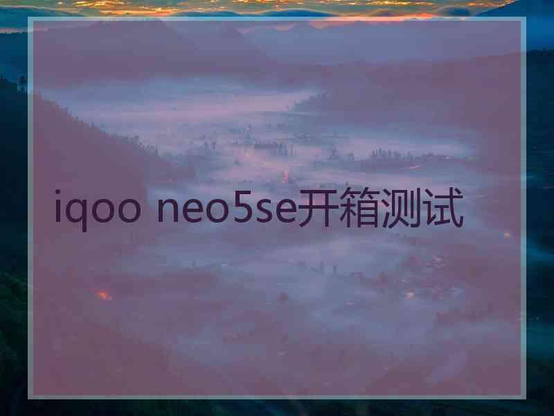 iqoo neo5se开箱测试