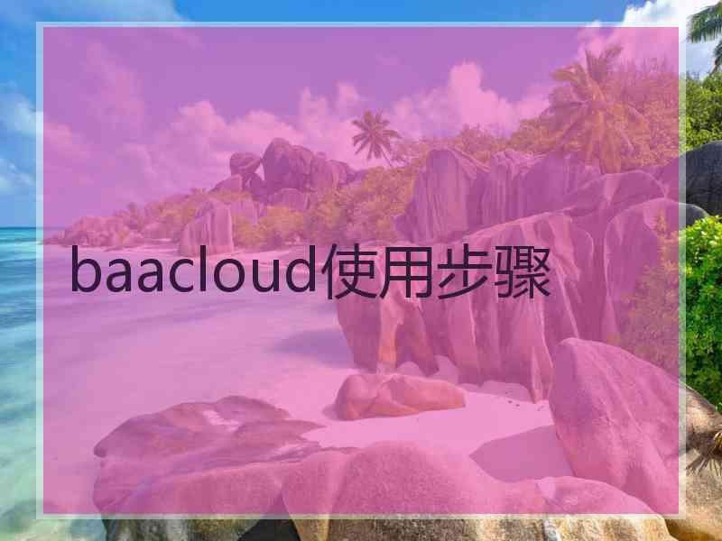 baacloud使用步骤